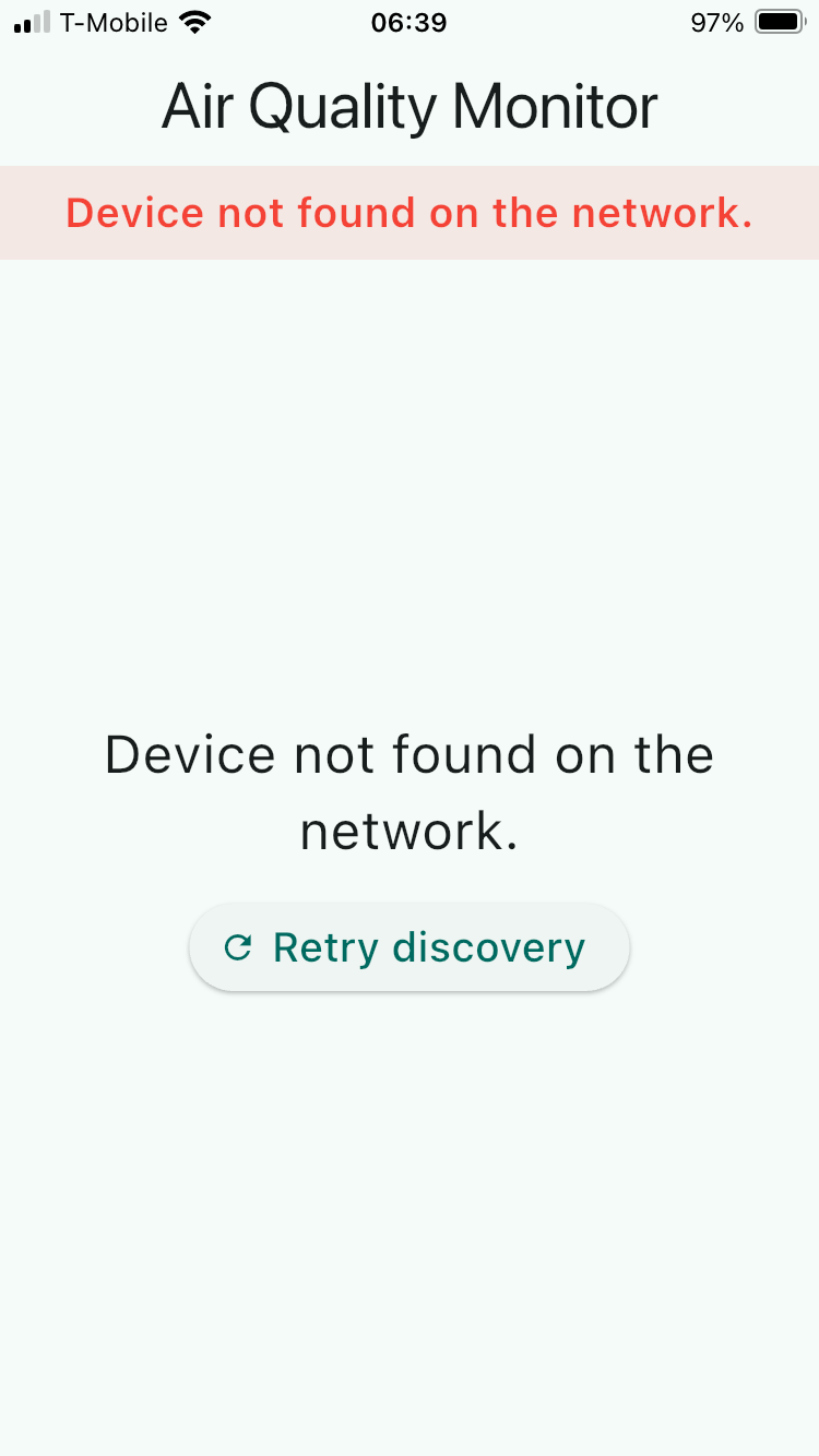 App: Device not found